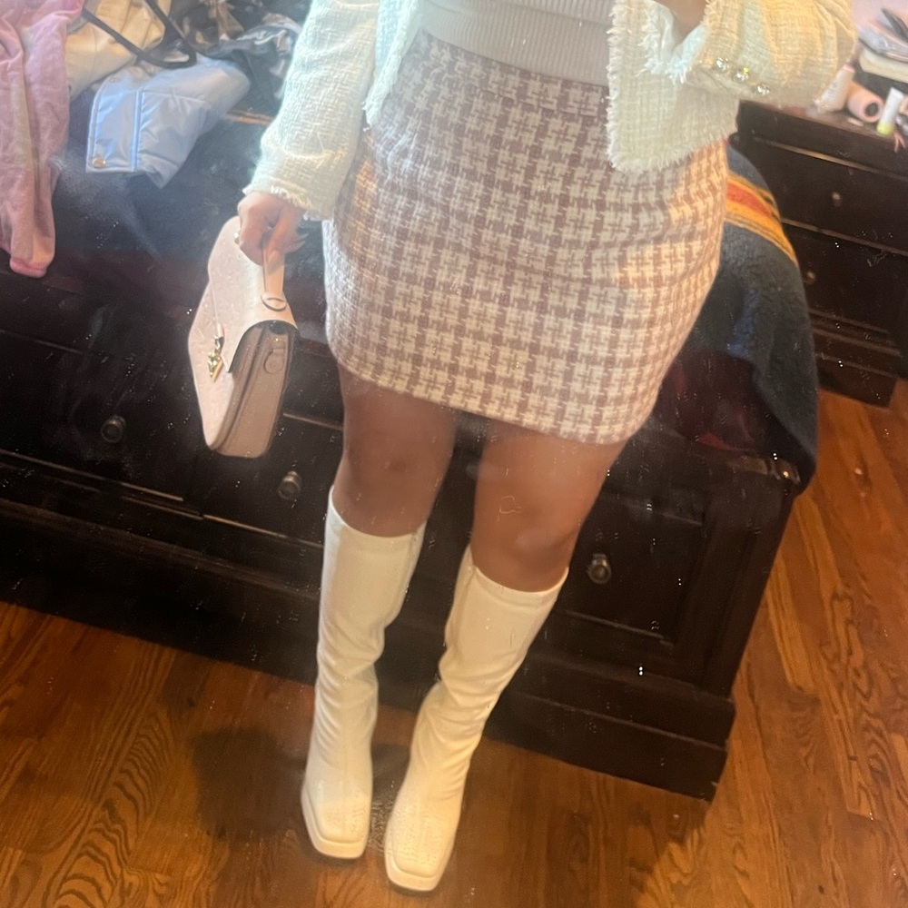 Pink Plaid Mini Skirt
